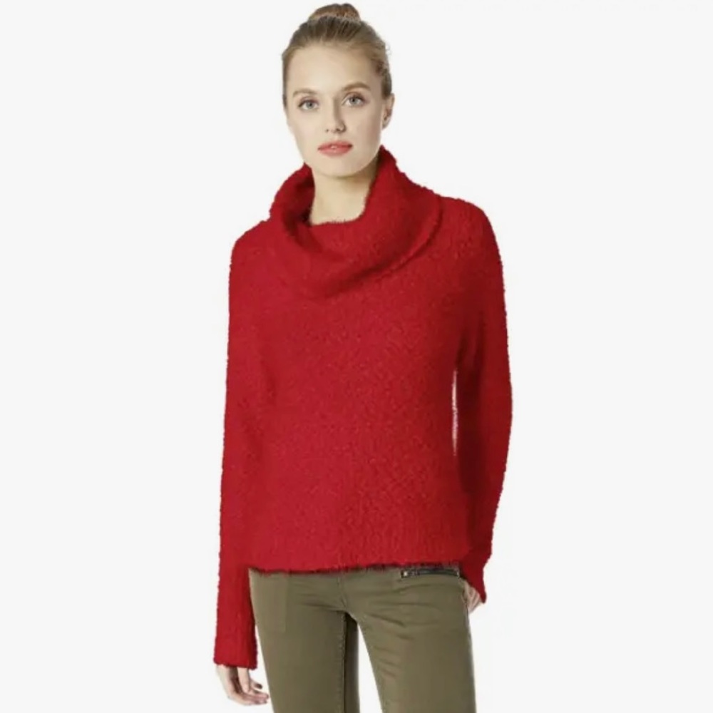Cupcakes and Cashmere Women's Grover Fluffy Neck Sweater Size s Sleeves